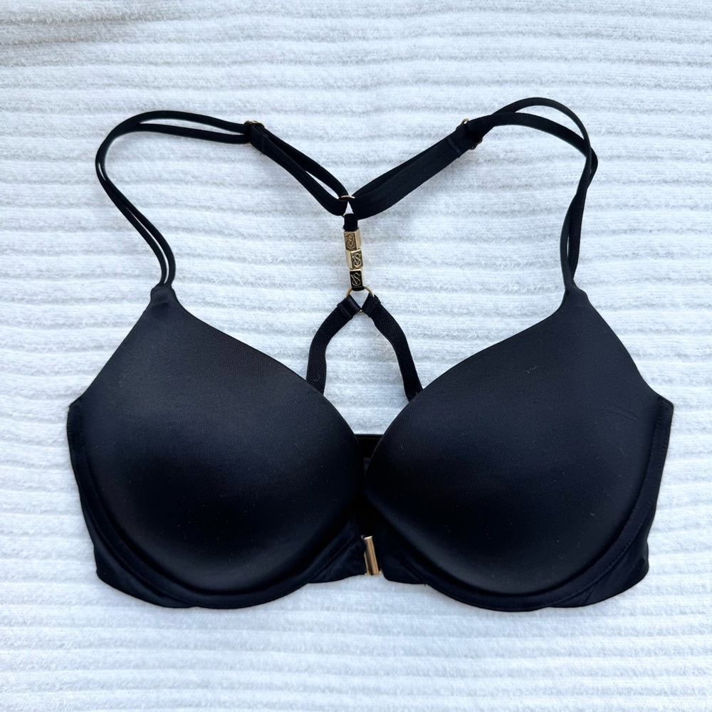 VICTORIA’S SECRET | NWOT Very Sexy Push Up Bra Black Gold Racerback 34D